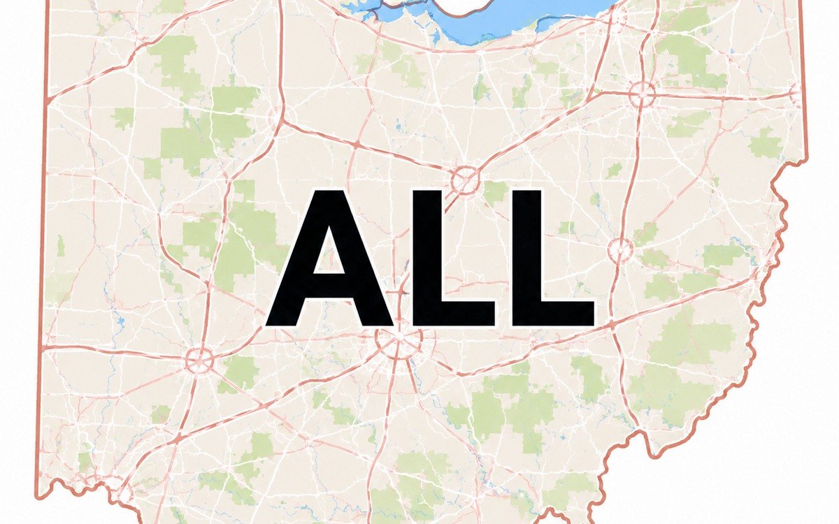 Map-style card for all Ohio School of Falconry locations