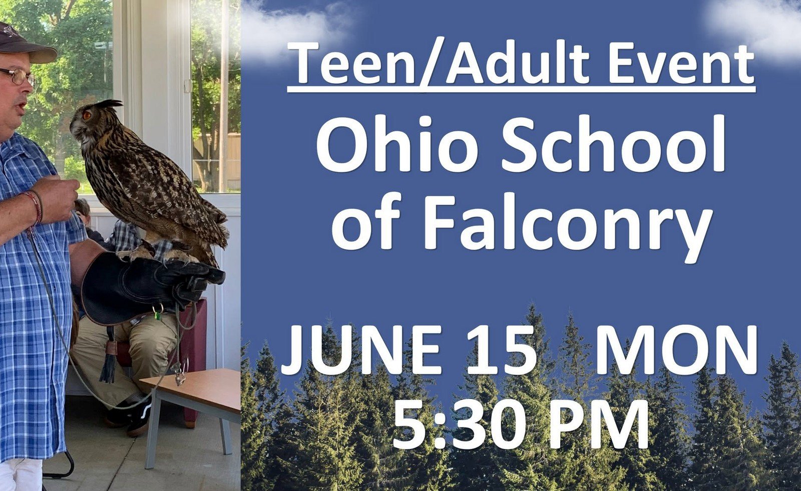 Marvin Memorial Library June 15 Ohio School of Falconry event listing