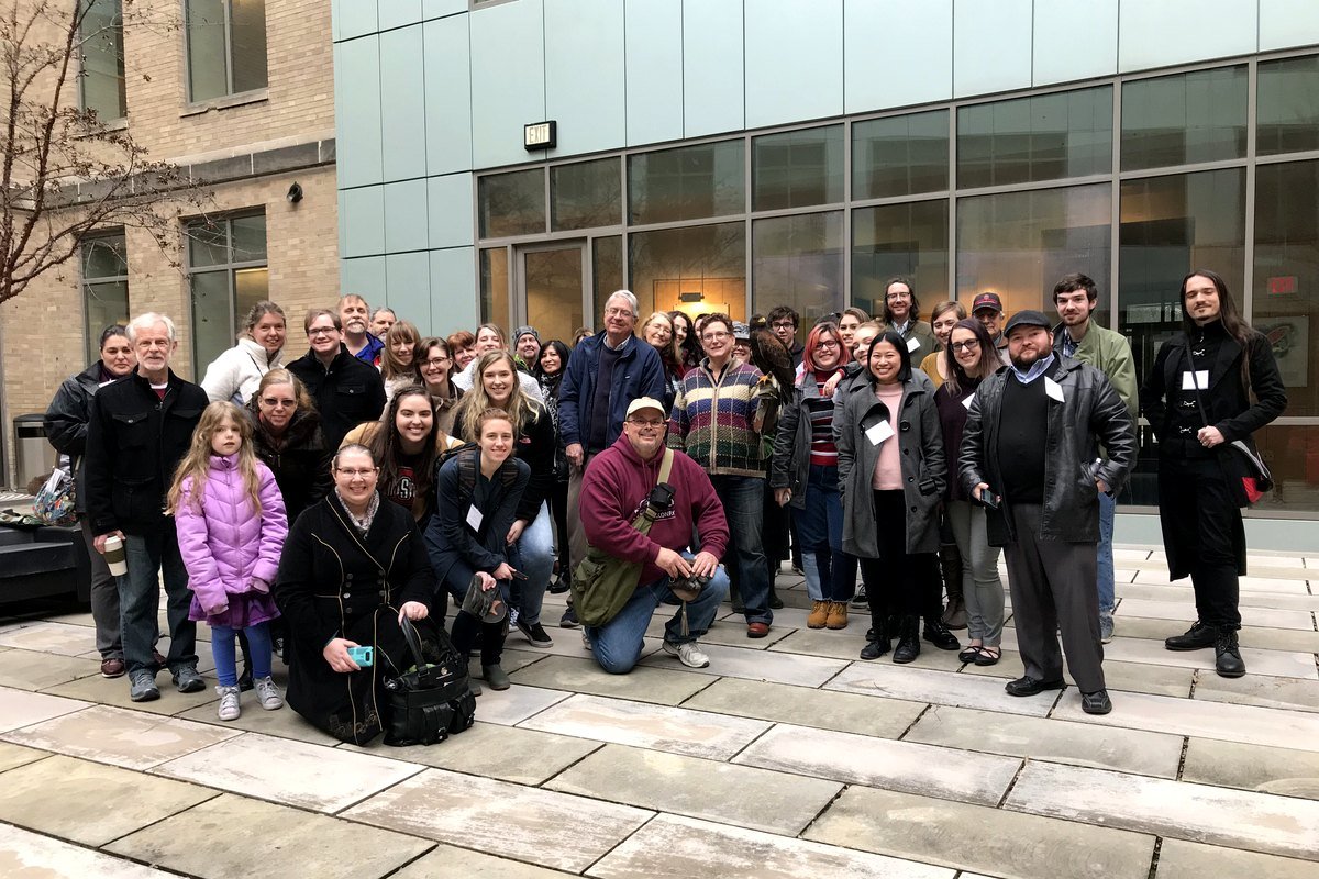 Ohio School of Falconry group program guests outdoors